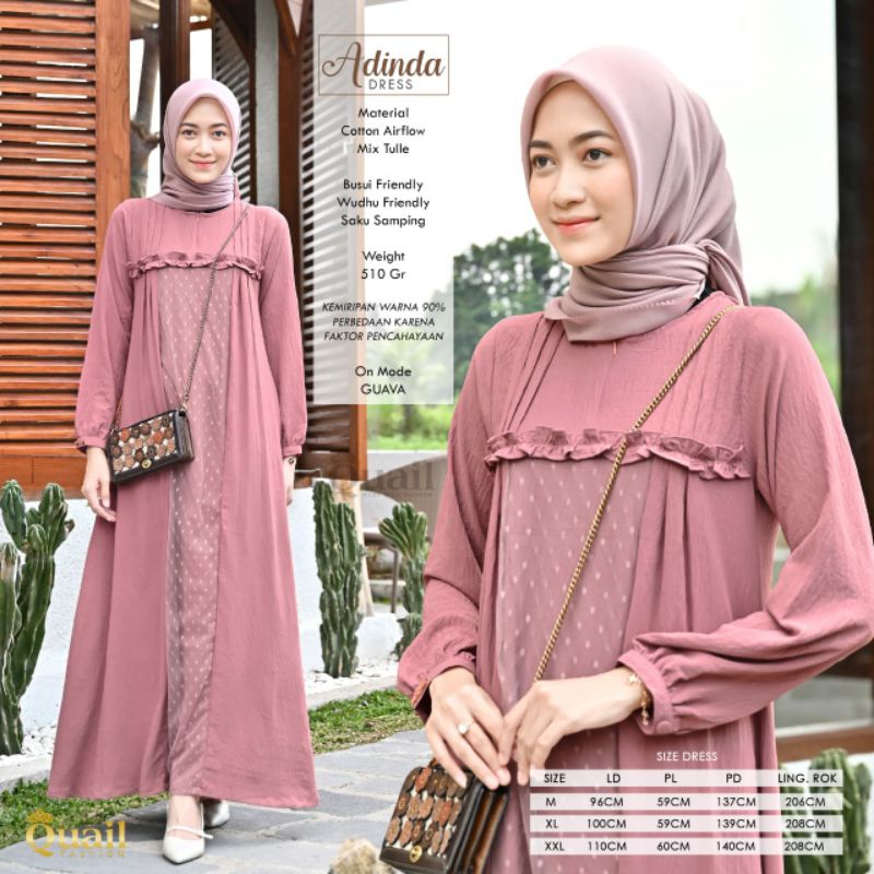 Gamis Wanita Quail Adinda Dress