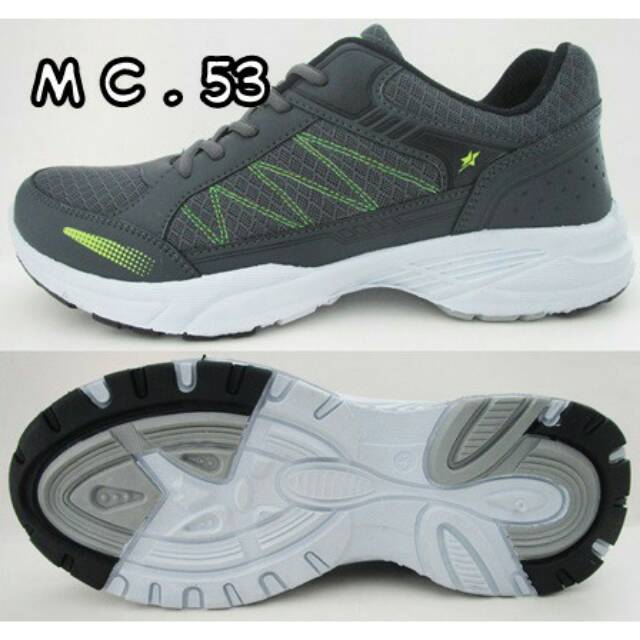 Sepatu pria PRO ATT MC 53 warna abu lis hijau,lis merah,lis biru