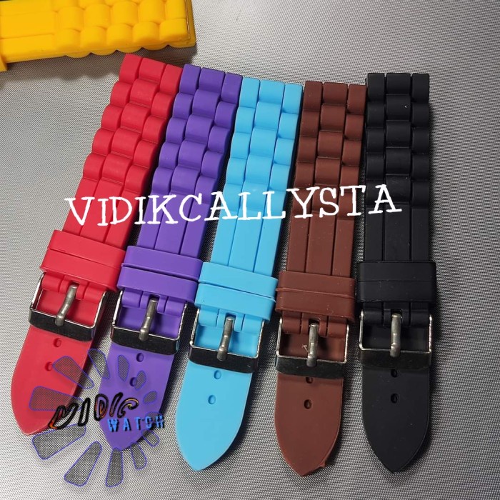 Strap Tali Karet Lentur Jam Tangan Strap Rubber silicone 18mm warna 18 MM