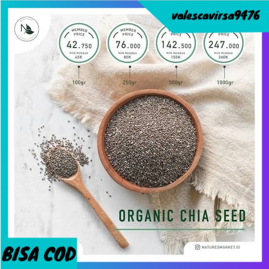 

⭐BISA COD⭐ Nature's Market Organic Chia Seeds 100gr