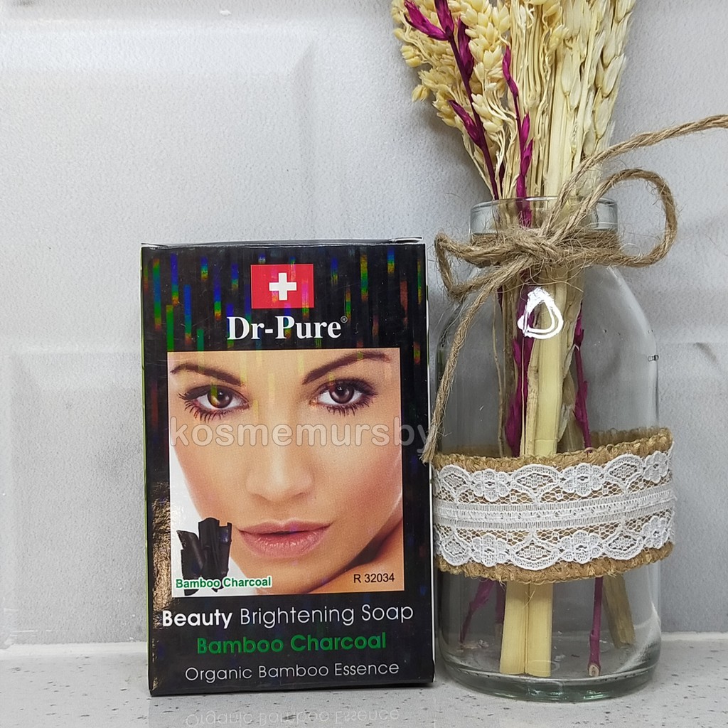 Dr Pure Bamboo Charcoal Brightening Soap Sabun Arang Black