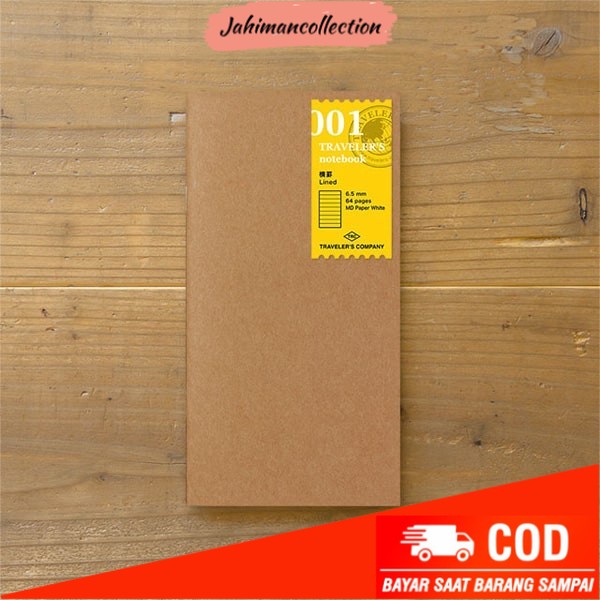 

✨ BISA COD ✨ Midori Traveler's Notebook Refill 001 - Lined Regular Sized