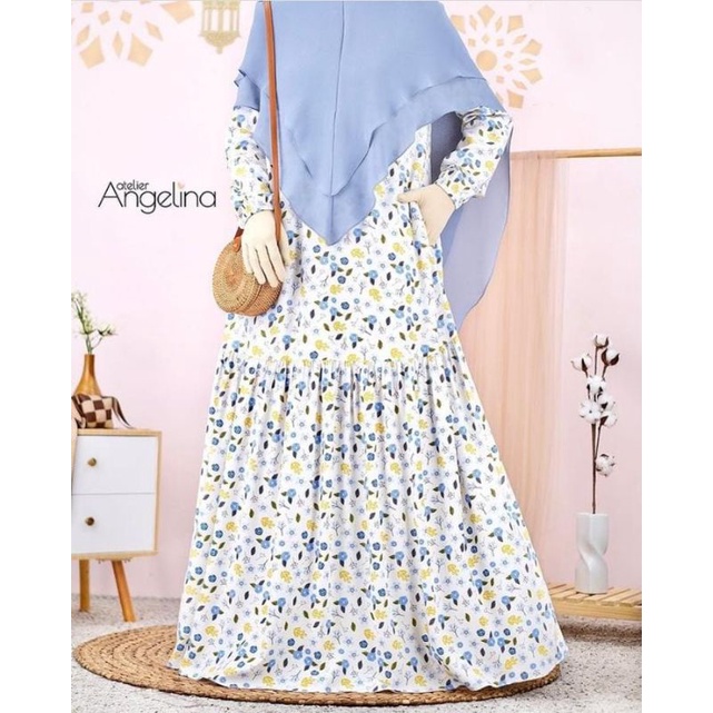 Atelier ANGELINA sofia mixed floral white blue size 3XL