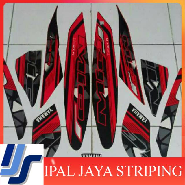 Striping Stiker Mio J 2014 merah hitam