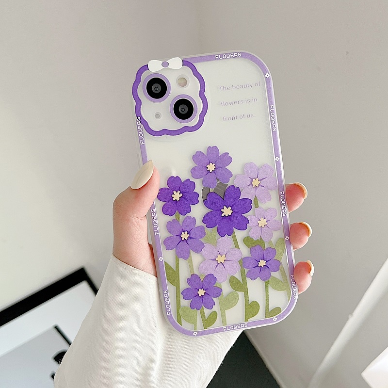 Soft Case Pelindung Kamera Anti Jatuh Motif Bunga Warna-Warni Untuk iPhone 13 Pro MAX 11 12 X XR XS MAX