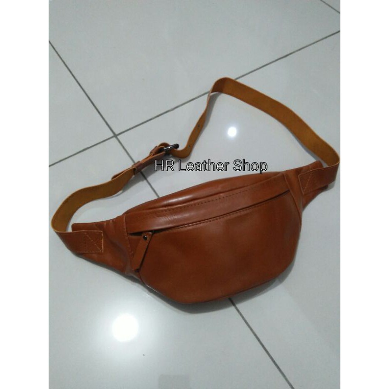 Tas Pinggang Tas waisbag Tas kulit Sapi Asli Garut