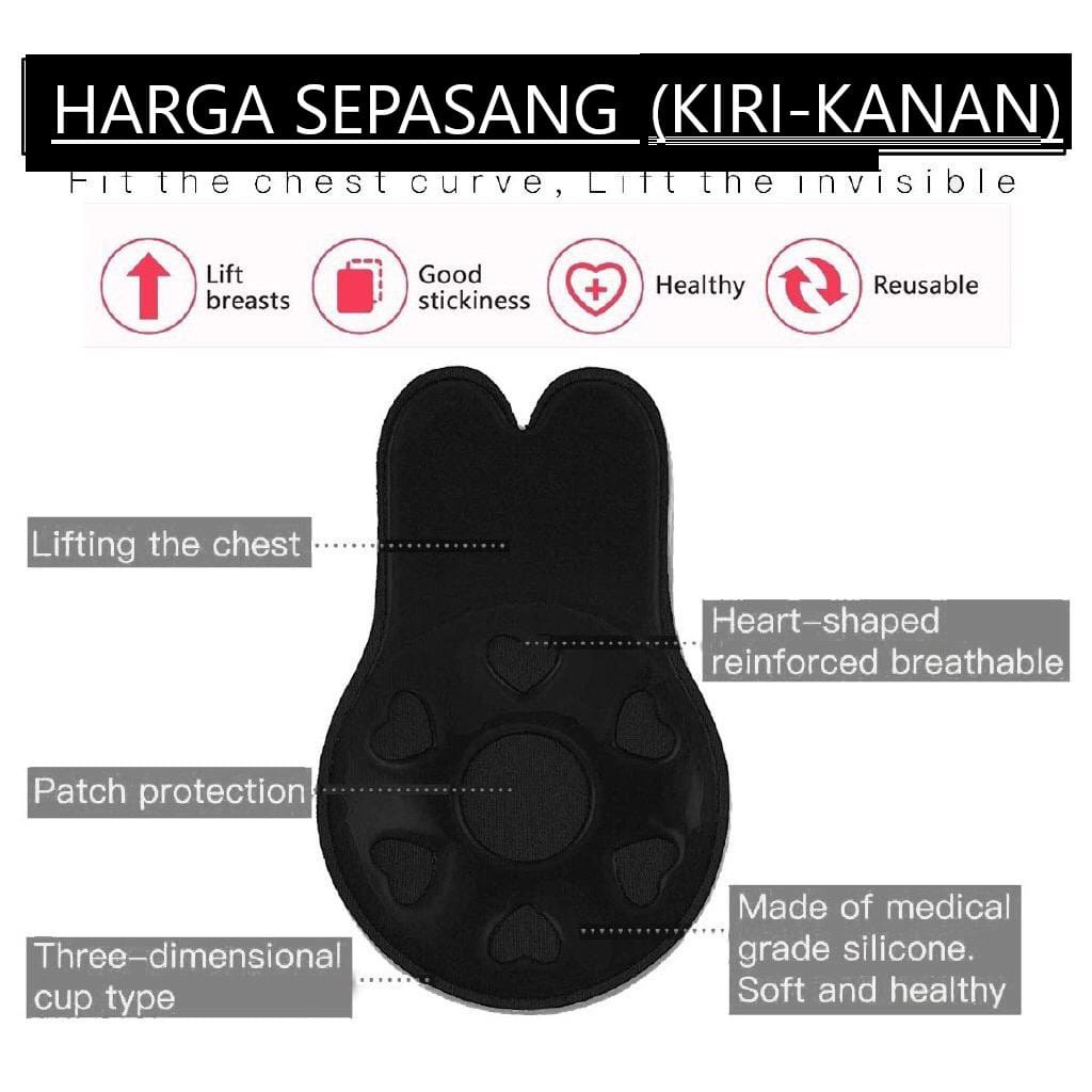 Rabbit Bra Silicon Push Up Bra Nipple Cover Pads Pad BH Tempel Penutup Puting Susu Silikon Bra Tempel Tanpa Tali F681