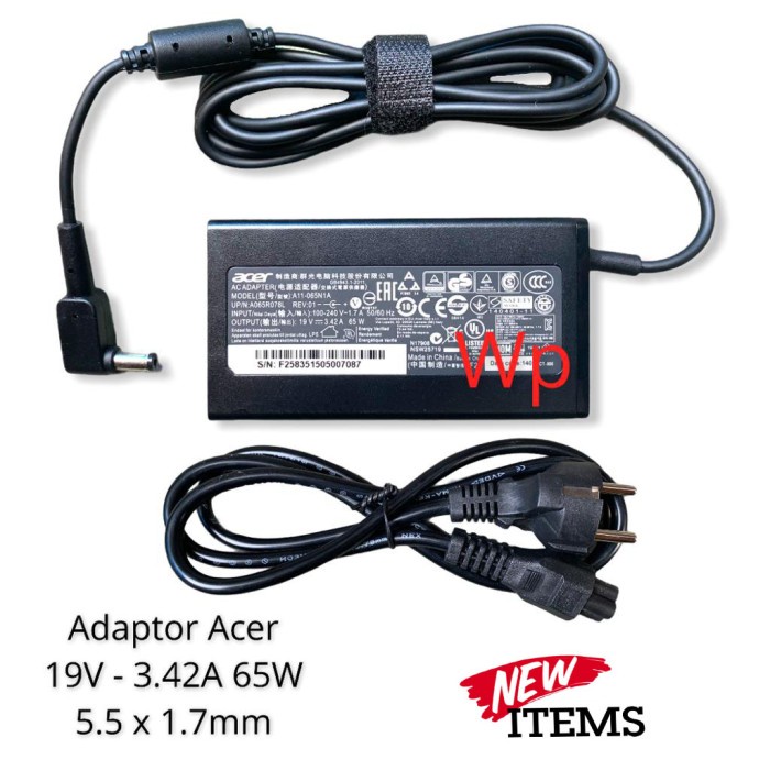 Charger Adaptor Casan Laptop Acer 19v 3.42A (5.5*1.7) Embos