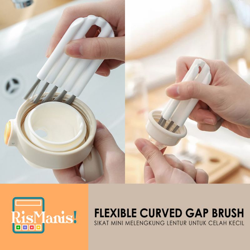 FLEXIBLE CURVED GAP BRUSH - Sikat Elastis Sela Kecil Sapu Mini Melengkung Kuas Lentur Celah Sempit