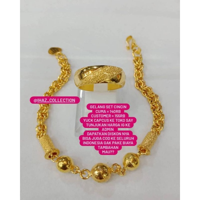gelang set cincin lapis emas khas aceh