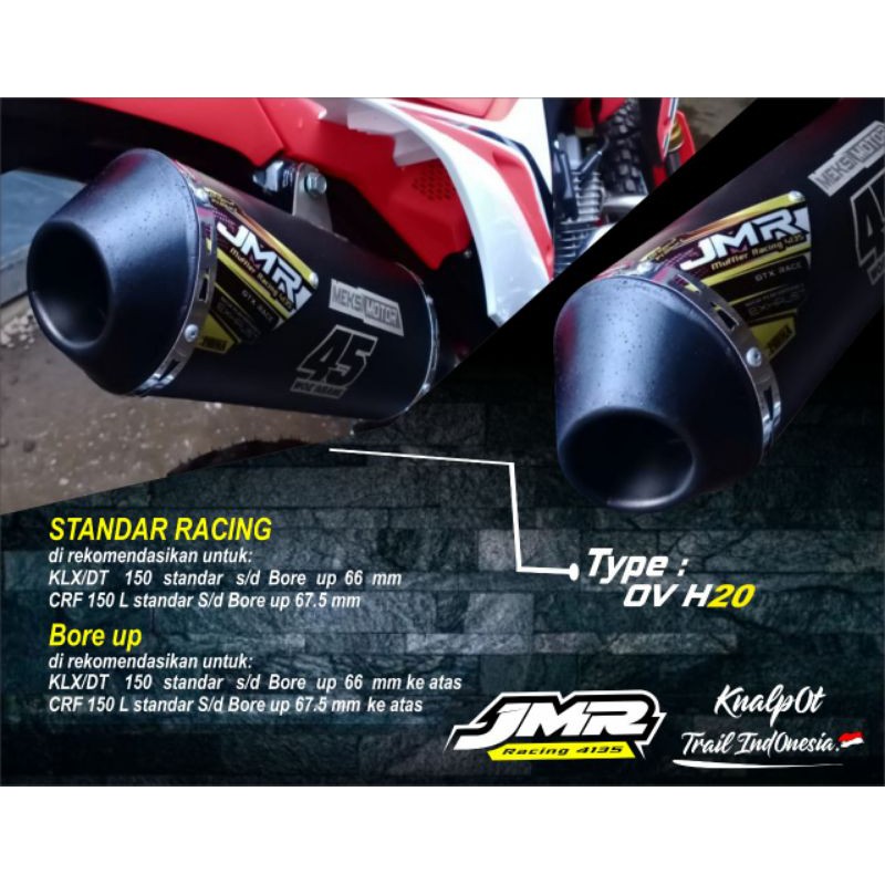 KNALPOT CRF JMR OV H20 BLACK COATING HAIDER BANDINGAN