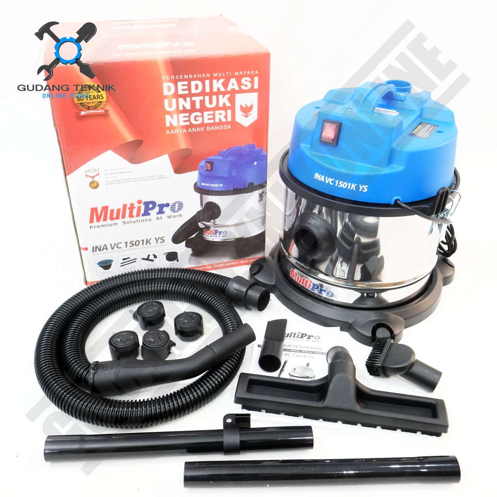 Vacuum Cleaner 15L MULTIPRO VC 1501K YS - Mesin Sedot Debu 15 liter Wet &amp; Dry Vacum Vakum VC-1501K YS MULTIPRO