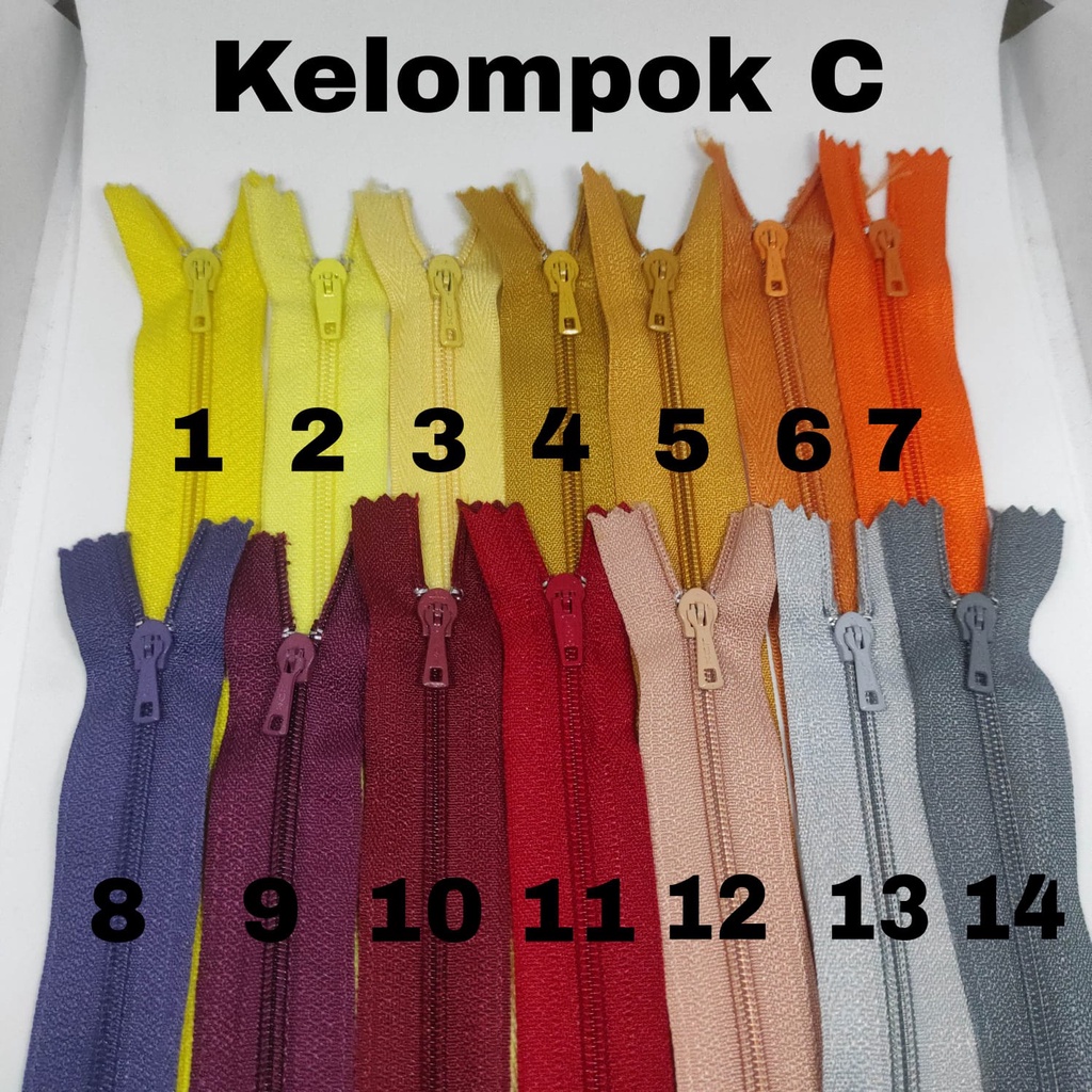 Alat jahit sleting resleting biasa 17-18 cm