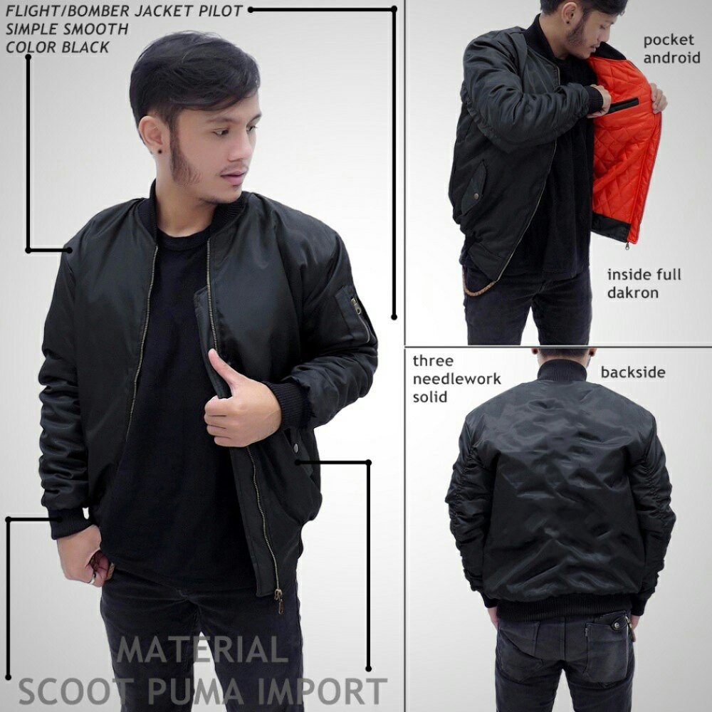 Jaket bomber / Jaket Pilot Fashionable Pria