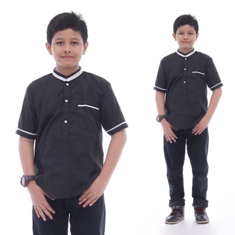 Baju Koko Kurta Anak Laki-Laki Muslim Turki Umur 5-15 Tahun