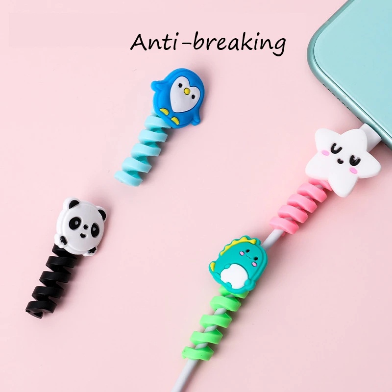 Hot Sale/Kartun Lucu Pelindung Kabel Organizer Silikon Lembut Bobbin Winder Wire Cord Cover Untuk USB Earphone Cable Data Line Protectors