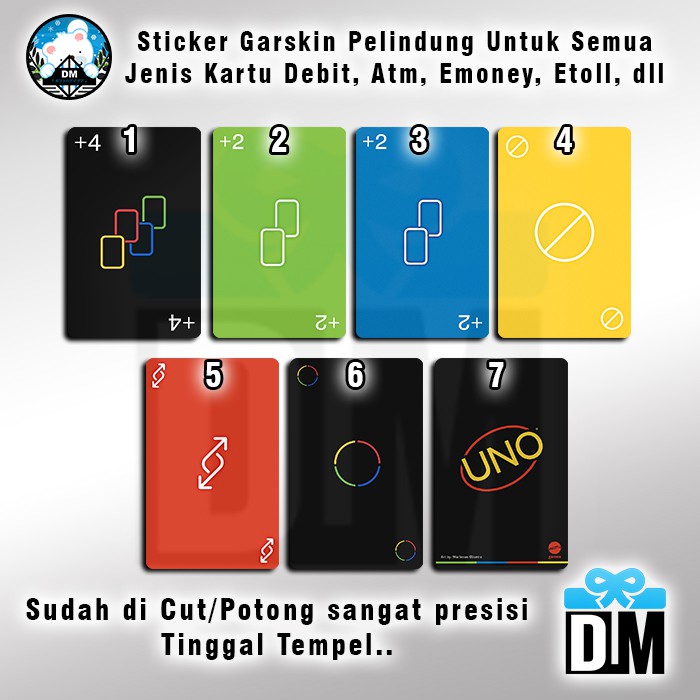 Sticker Pelindung Garskin Skin Kartu Uno 2020 Minimalista ATM E Money Toll Debit dll Bank Card Game