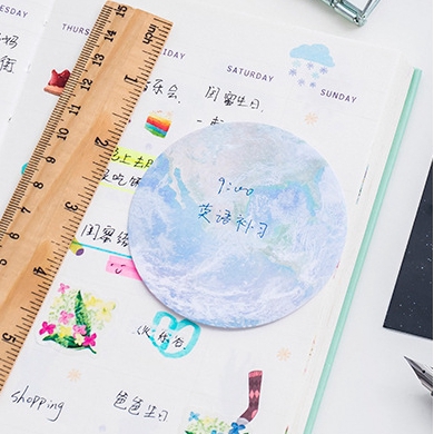 Creative Planet Post Note Earth Mars Moon Stationery Portable Sticker