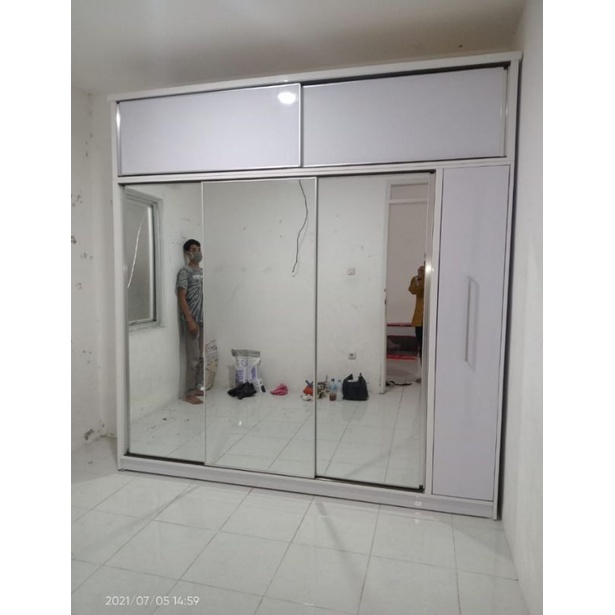 Jual Lemari Pakaian Sliding Pintu Rak Hijab Dan Kabinet Atas Mewah