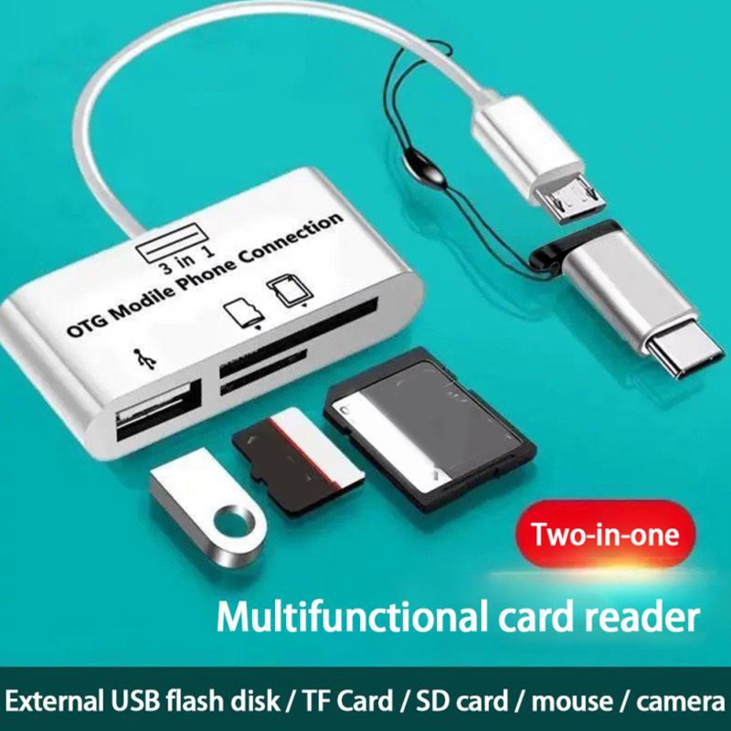 Btsg Super Speed Type C Memory Card Reader Compact Flash Card Adapter Untuk Micro USB SD TF Card U Disk Converter Untuk Comp