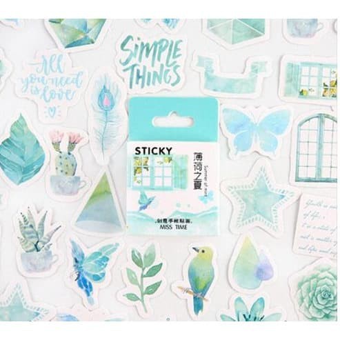 Label Sticker - Mint Summer Diary (46pcs)