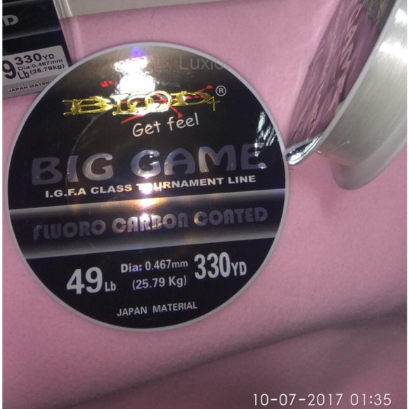 TALI  SENAR PANCING FLUOROCARBON BLOOD BIG GAME 330YD LX39 KECIL TAPI KUAT TIDAK MUDAH KERITING MUDA