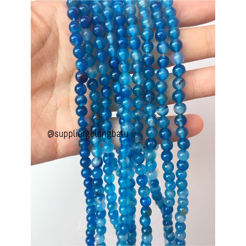 6mm aquamarine kilap grade natural aksesoris korea gelang kalung batu beads supplier aksesoris craft