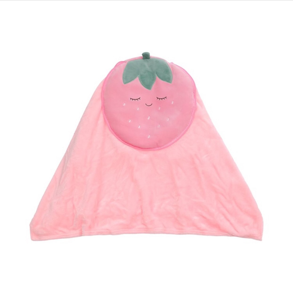 MINISO SELIMUT STRAWBERRY BLANKET FRUIT SERIES SELIMUT MINISO SEMANGKA