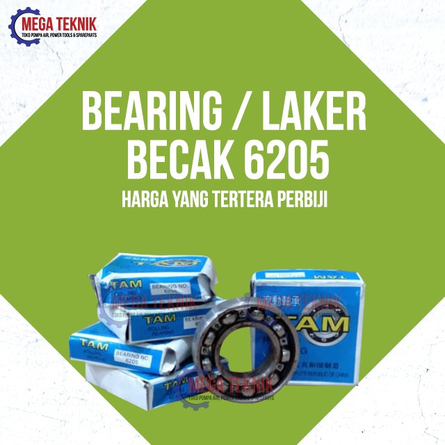 Ball & Roller Bearing Bering Klaker Laker Laher Becak 6205 TAM