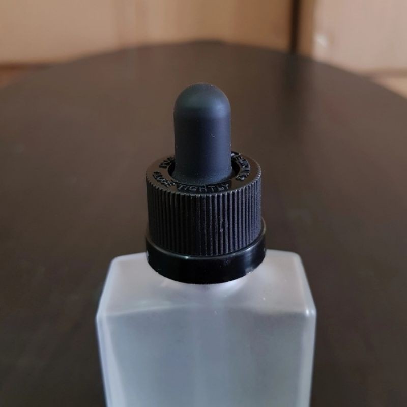 botol kaca pipet 30ml frosted kotak / botol liquid kotak 30ml  frosted bening