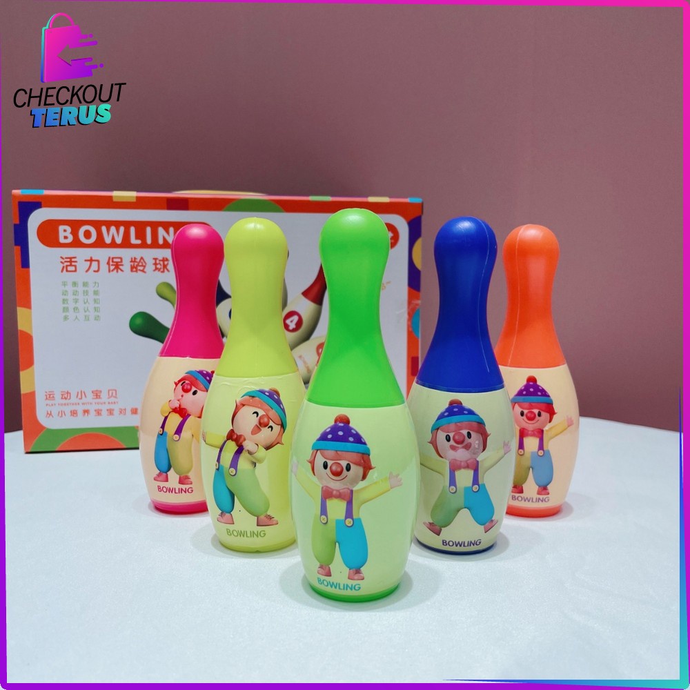 CT M215 Mainan Bowling Anak Karakter Sport Game Mainan Edukasi Anak Boling Set Mainan Olahraga Anak Bola Bowling Set