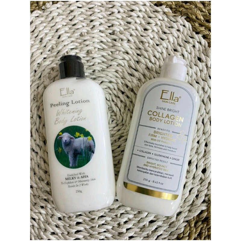 ELLA SKINCARE PAKET PEMUTIH BADAN PEELING LOTION & COLLAGEN BODY LOTION