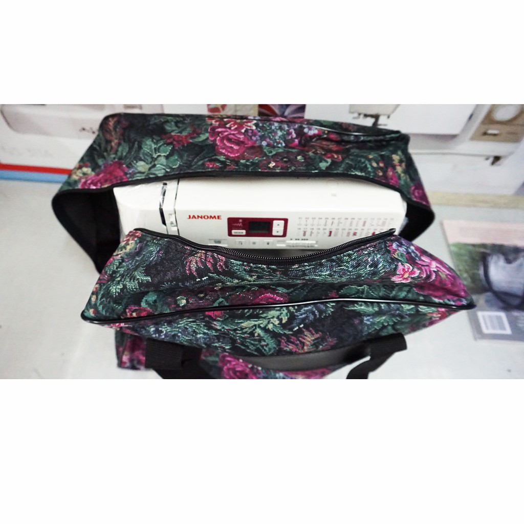 JANOME ACCESORIES tas mesin jahit merk janome/carry case sewing machine janome - motif bunga-bunga