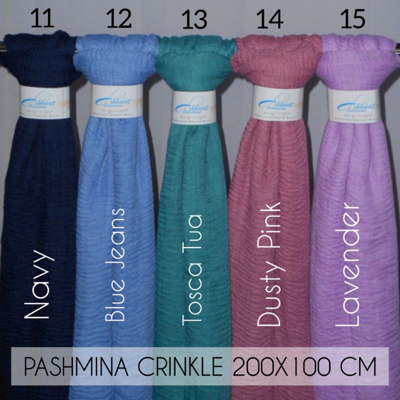 [ AKHWAT COLLECTIONS ] AZMIA PASHMINA 200X100 CM JUMBO | CRINKLE JUMBO | FREE GIFT