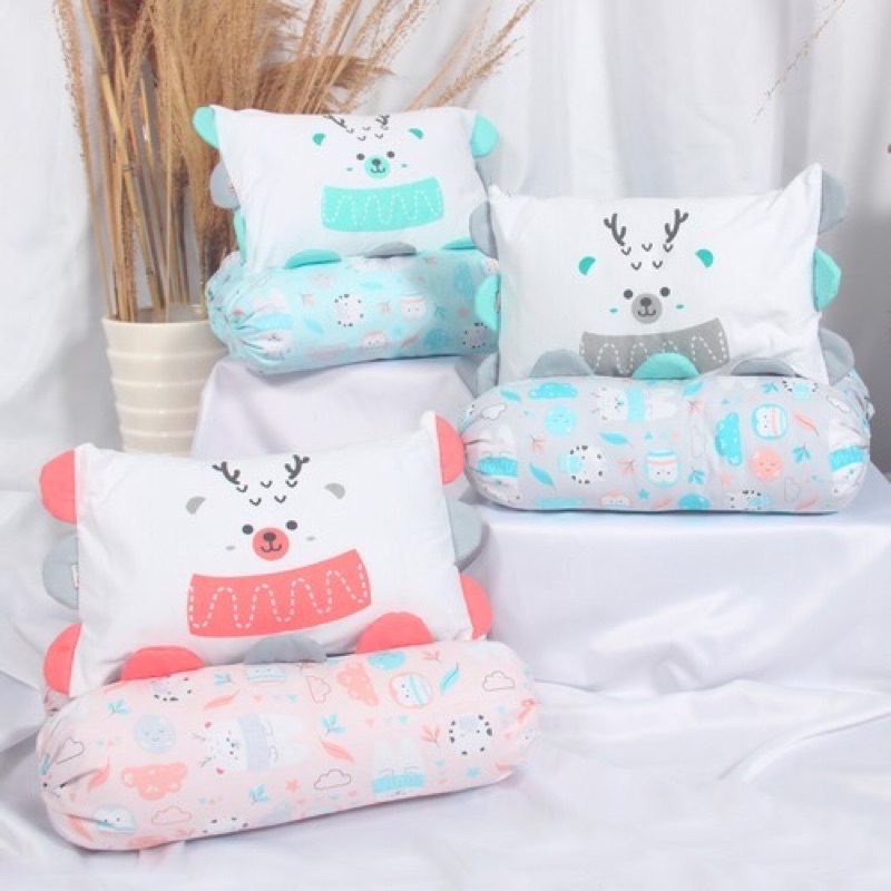 Kiddy Forest Deer Pillow Set 2638 / Set Bantal Guling Bayi / Set Bantal Bayi / Set Guling Bayi / Ban