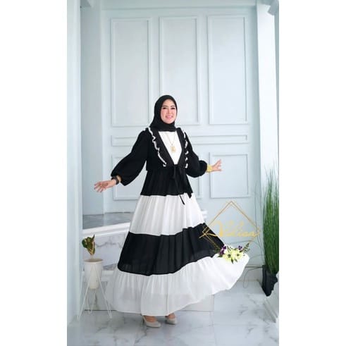 Setelan Wanita Kekinian Kazumi Gamis Cardy Baju Wanita Jumbo Setelan Wanita Terbaru Gamis Outer Set Ceruty Babydoll