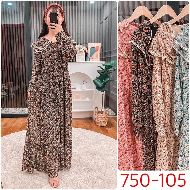 Gamis kombinasi Gamis Wanita Raynella Maxy Kaos Import Polos Kombinasi Salur Kotak Melar Nyaman Dipa