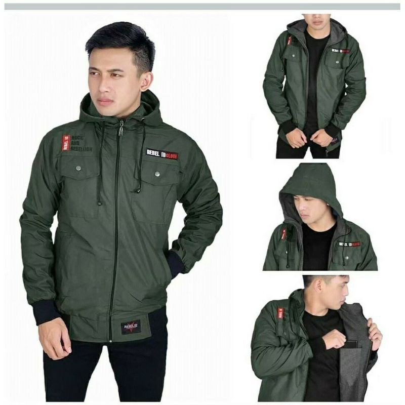 JAKET PRIA DOUBLE KANTONG, JAKET MOTOR ANTI AIR DAN ANGIN