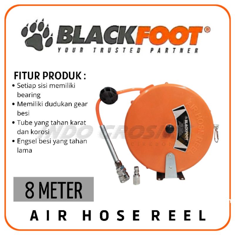 BLACKFOOT Air Hose Reel Otomatis Selang Kompresor Model Gantung Gulungan Selang Air Compressor 8 Meter