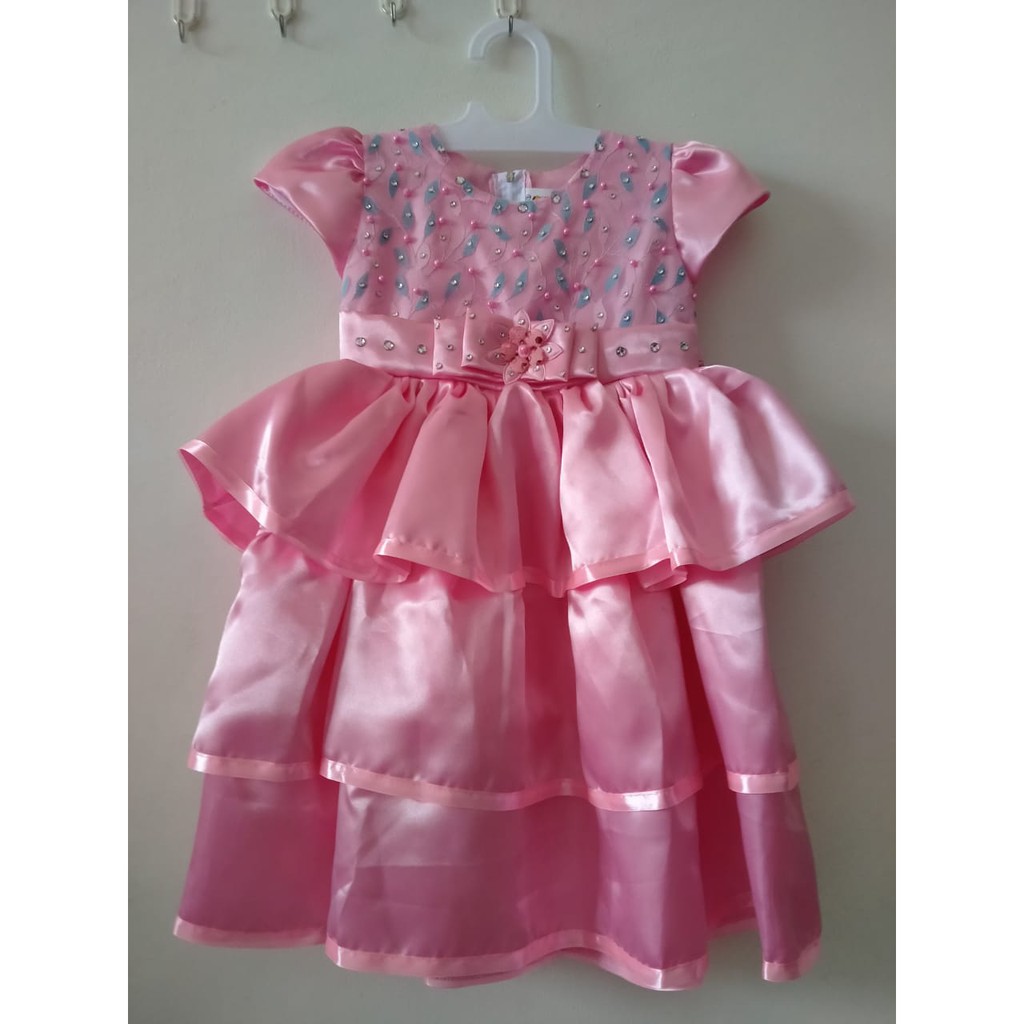 Gaun Anak 4 tahun Perempuan Import sampai 12 tahun Bahan Satin Adem Dress Pesta Anak Murah KA61