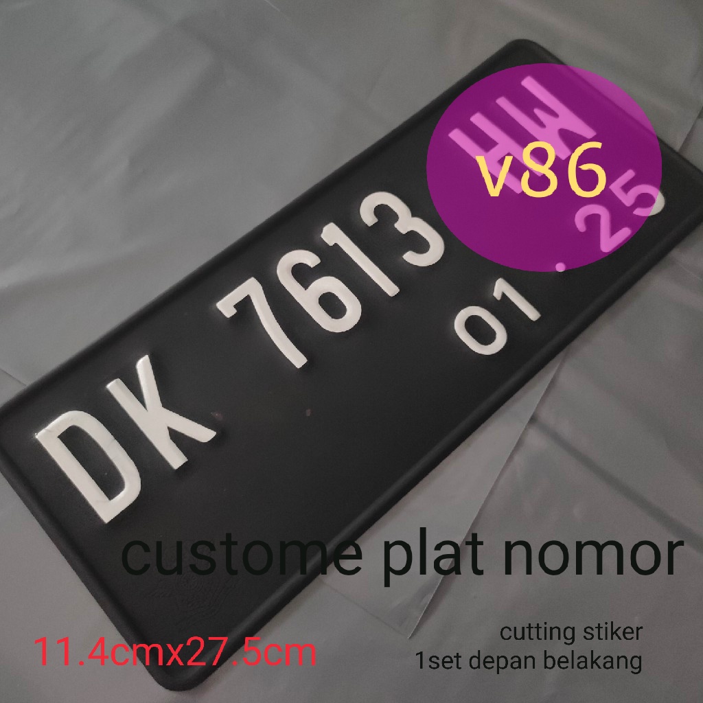 PLAT NOMOR MOTOR STIKER REFLEKTIF HARGA 2 PCS SEPASANG DEPAN BELAKANG Sesuai Keinginan