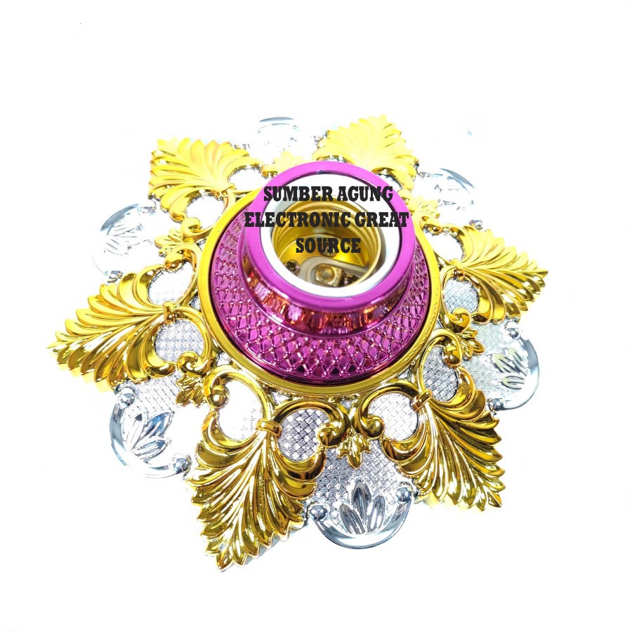 DPL08PSH Fiting Hias Gold Silver Pink Ungu Kipas Mengkilap Kuningan De