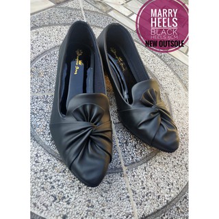 PAWPAWSHOES Marry Black Sepatu wanita big size  jumbo size  