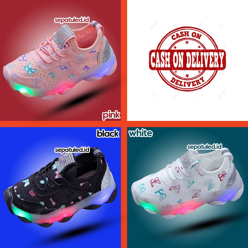 Sepatu led anak butterfly. Sepatu led anak