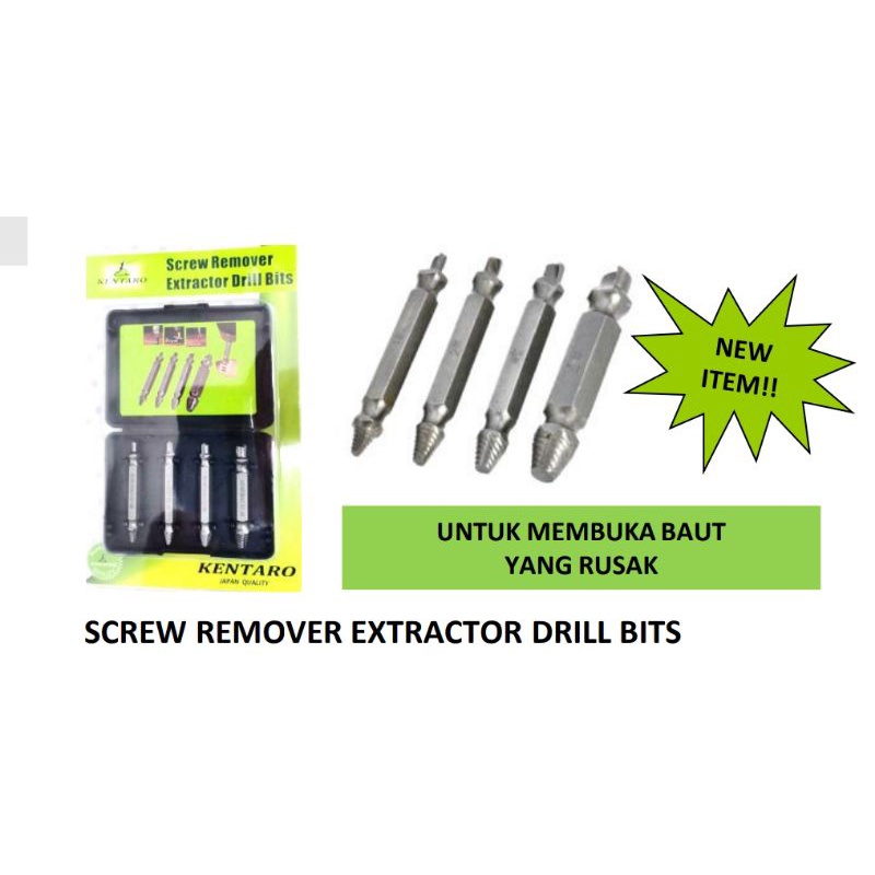 SREW REMOVER EXTRACTOR DRILL BITS KENTARO JAPAN QUALITY