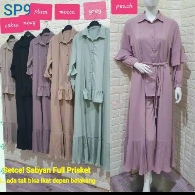 Setcel plisket/setcel busui/setcel long tunik