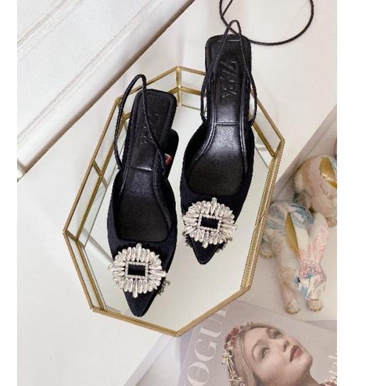 Mewah★ Sepatu Hak Rendah | Sepatu Satin | Pink Fuschia | Sepatu Merah | Sepatu Kuning | Sepatu Pink 