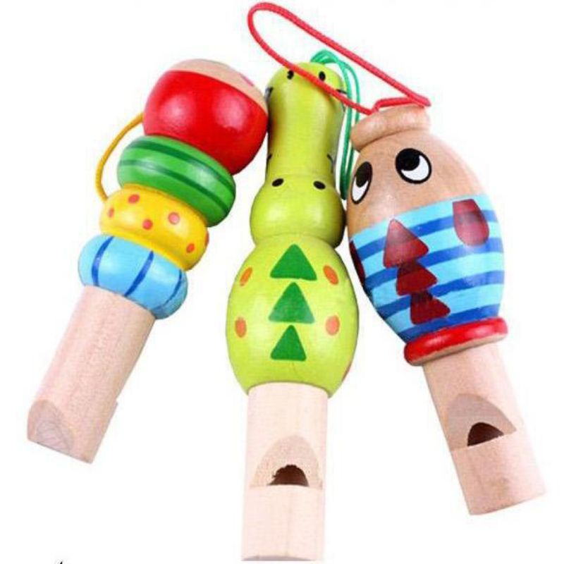 Wooden Animal Whistle Toys - Mainan Peluit Musik Tiup Anak