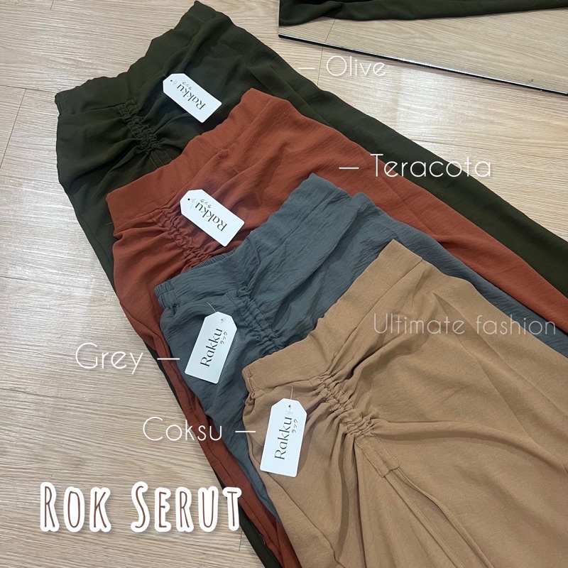 Rok Serut Tamara Casual Korean Look Crinkle Premium Skirt Kekinian Terbaru