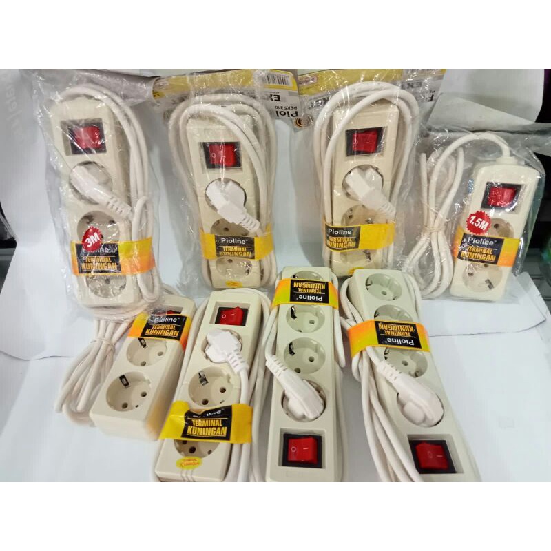 stop kontak terminal kuningan 5 lobang 5 meter pioline